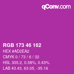 Code couleur: RGB 173 46 162 | qconv.com