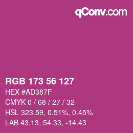 カラーコード: RGB 173 56 127 | qconv.com