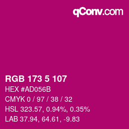Color code: RGB 173 5 107 | qconv.com