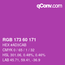 Color code: RGB 173 60 171 | qconv.com