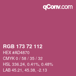 Farbcode: RGB 173 72 112 | qconv.com