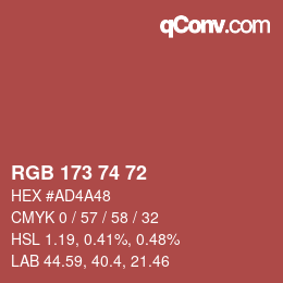 Farbcode: RGB 173 74 72 | qconv.com
