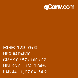 颜色代码: RGB 173 75 0 | qconv.com