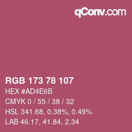 Código de color: RGB 173 78 107 | qconv.com