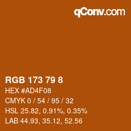 颜色代码: RGB 173 79 8 | qconv.com