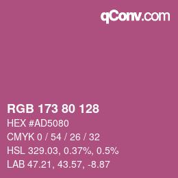 Color code: RGB 173 80 128 | qconv.com