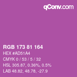 Farbcode: RGB 173 81 164 | qconv.com