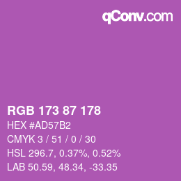 Código de color: RGB 173 87 178 | qconv.com