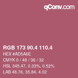 カラーコード: RGB 173 90.4 110.4 | qconv.com