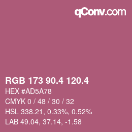 カラーコード: RGB 173 90.4 120.4 | qconv.com