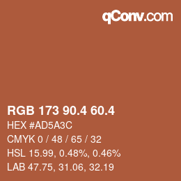 カラーコード: RGB 173 90.4 60.4 | qconv.com