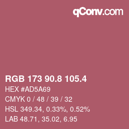 カラーコード: RGB 173 90.8 105.4 | qconv.com