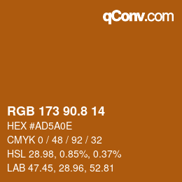 カラーコード: RGB 173 90.8 14 | qconv.com