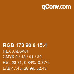 カラーコード: RGB 173 90.8 15.4 | qconv.com