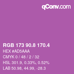 カラーコード: RGB 173 90.8 170.4 | qconv.com