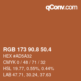 カラーコード: RGB 173 90.8 50.4 | qconv.com