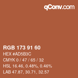 Color code: RGB 173 91 60 | qconv.com
