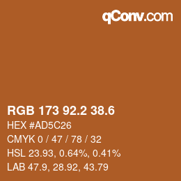 カラーコード: RGB 173 92.2 38.6 | qconv.com