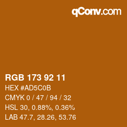 カラーコード: RGB 173 92 11 | qconv.com