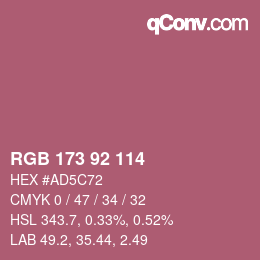 カラーコード: RGB 173 92 114 | qconv.com