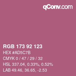 Color code: RGB 173 92 123 | qconv.com