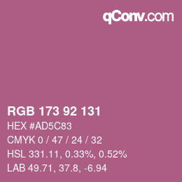 颜色代码: RGB 173 92 131 | qconv.com