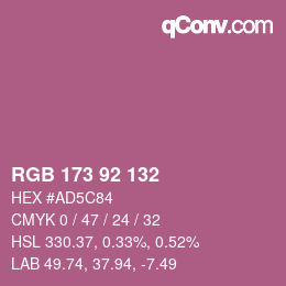 Color code: RGB 173 92 132 | qconv.com