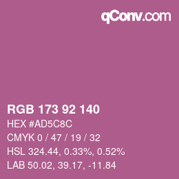 颜色代码: RGB 173 92 140 | qconv.com