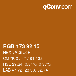 Color code: RGB 173 92 15 | qconv.com