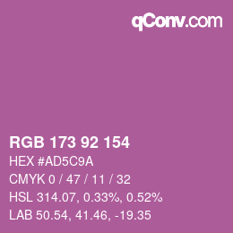 颜色代码: RGB 173 92 154 | qconv.com