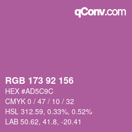 颜色代码: RGB 173 92 156 | qconv.com