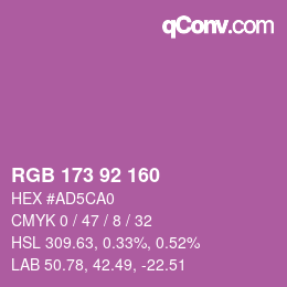 カラーコード: RGB 173 92 160 | qconv.com