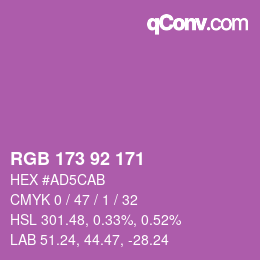 カラーコード: RGB 173 92 171 | qconv.com