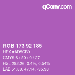 Color code: RGB 173 92 185 | qconv.com