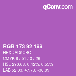 颜色代码: RGB 173 92 188 | qconv.com