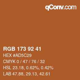 カラーコード: RGB 173 92 41 | qconv.com