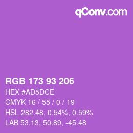 カラーコード: RGB 173 93 206 | qconv.com