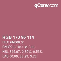 Color code: RGB 173 96 114 | qconv.com