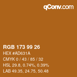 Código de color: RGB 173 99 26 | qconv.com