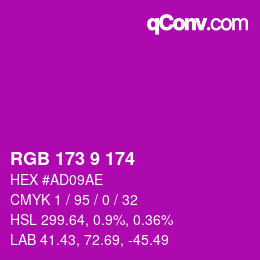 Color code: RGB 173 9 174 | qconv.com