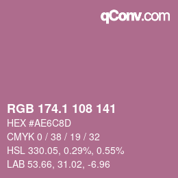 カラーコード: RGB 174.1 108 141 | qconv.com