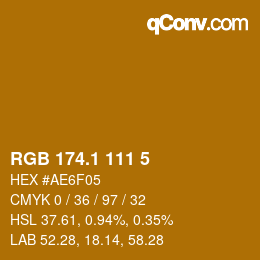 カラーコード: RGB 174.1 111 5 | qconv.com