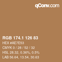 カラーコード: RGB 174.1 126 83 | qconv.com