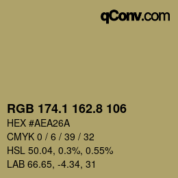 Color code: RGB 174.1 162.8 106 | qconv.com