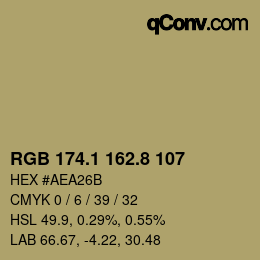 Color code: RGB 174.1 162.8 107 | qconv.com