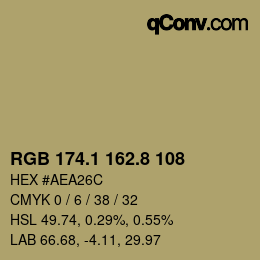 Color code: RGB 174.1 162.8 108 | qconv.com