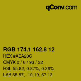 カラーコード: RGB 174.1 162.8 12 | qconv.com
