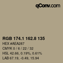 Farbcode: RGB 174.1 162.8 135 | qconv.com