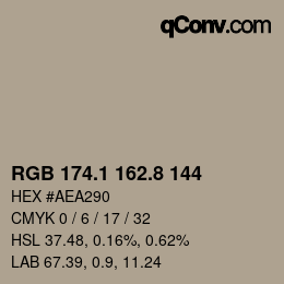 Farbcode: RGB 174.1 162.8 144 | qconv.com