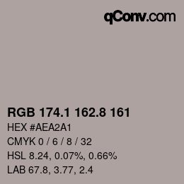 Farbcode: RGB 174.1 162.8 161 | qconv.com